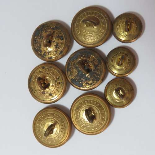 Merchant Navy buttons - Lot of 9 by Buttons Ltd - 6 Uniform and 3 pocket