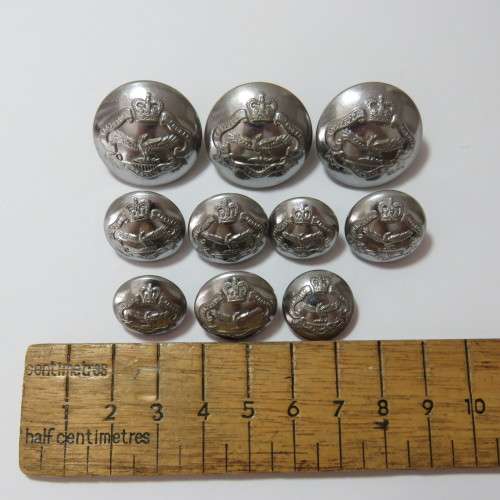 Northern Rhodesia Police lot of 10 buttons - 3 Tunic, 4 Pocket and 3 Epaulette - Scarce