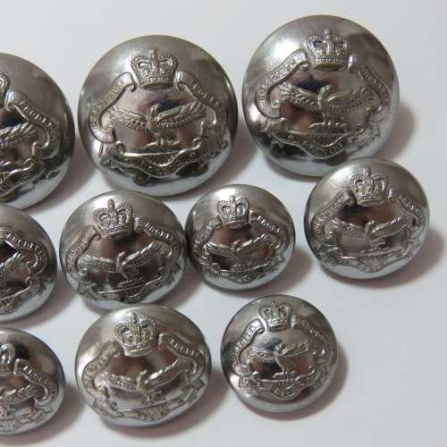 Northern Rhodesia Police lot of 10 buttons - 3 Tunic, 4 Pocket and 3 Epaulette - Scarce