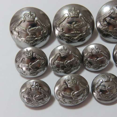 Northern Rhodesia Police lot of 10 buttons - 3 Tunic, 4 Pocket and 3 Epaulette - Scarce