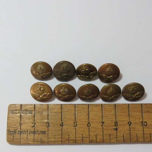 South African Air force buttons smaller size - Lot of 9 different makers/periods - Very hard to get