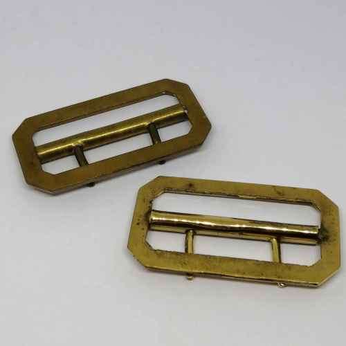 Pair of Police leather belt buckles