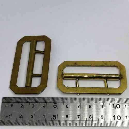 Pair of Police leather belt buckles