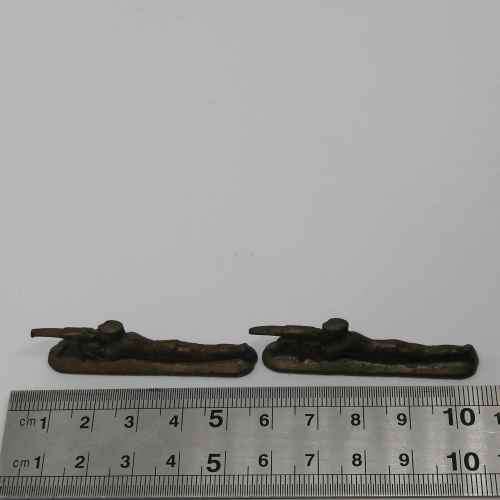Pair of Vintage Machine gunner lead soldiers - 45mm