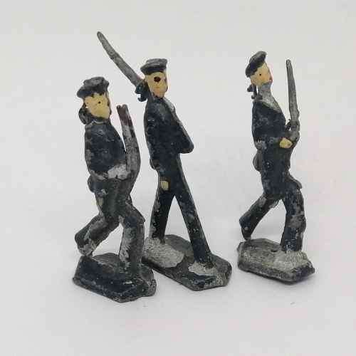Lot of 3 vintage lead soldies - 50mm