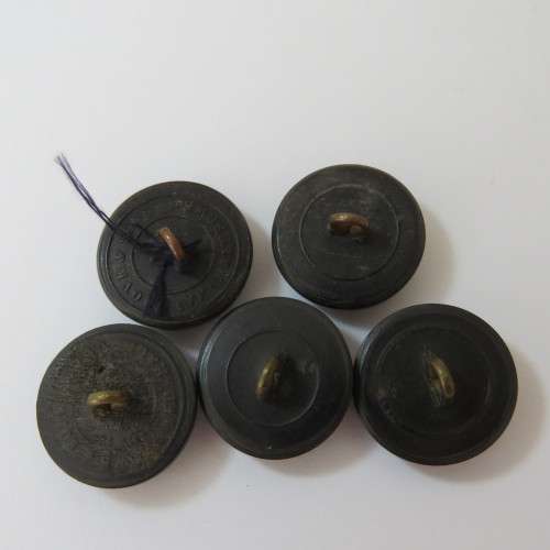 Navy Buttons with King`s Crown lot of 5 - Bakelite