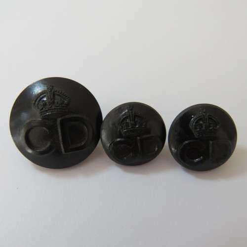 British Civil Defense buttons - Composite - Lot of 3