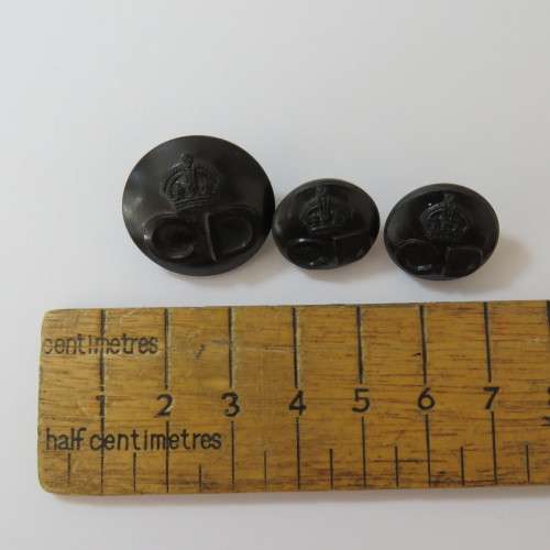 British Civil Defense buttons - Composite - Lot of 3