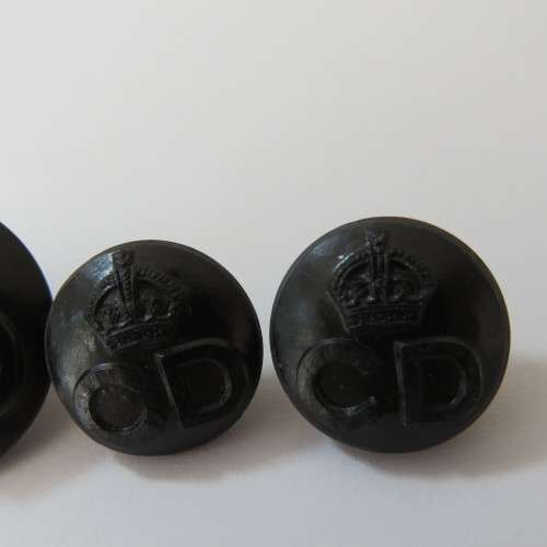 British Civil Defense buttons - Composite - Lot of 3