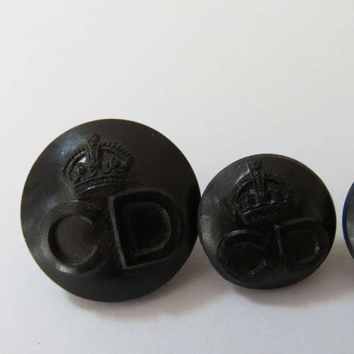 British Civil Defense buttons - Composite - Lot of 3