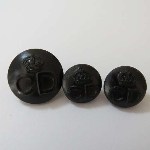 British Civil Defense buttons - Composite - Lot of 3