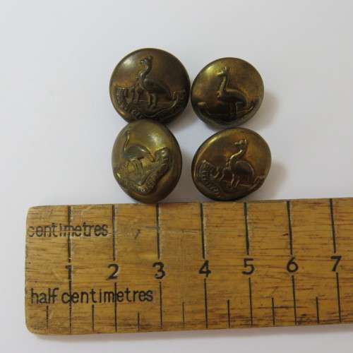 Northern Rhodesia Regiment - Lot of 4 medium size buttons - Scarce