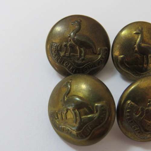 Northern Rhodesia Regiment - Lot of 4 medium size buttons - Scarce