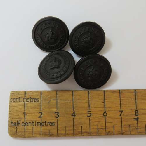 Kent Constabulary lot of 4 old Bakelite buttons with King`s Crown WW1 period