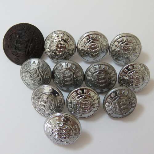 Dover Harbour Police buttons 3 types - Lot of 12