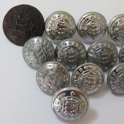 Dover Harbour Police buttons 3 types - Lot of 12