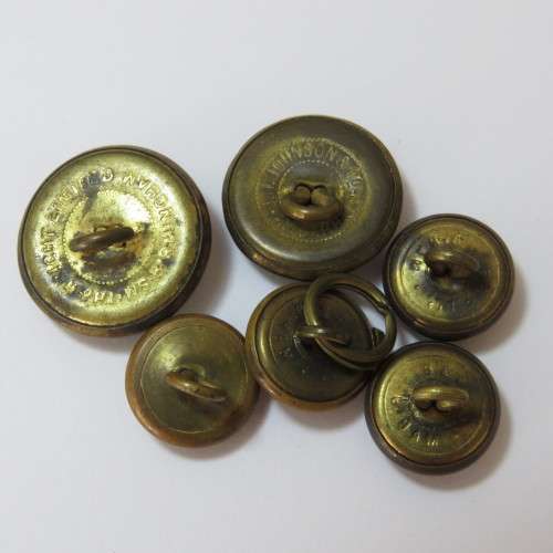 Artillery buttons - 2 British - 4 South Africa King`s crown