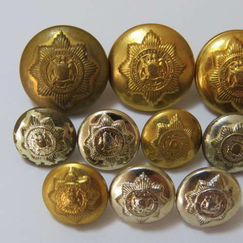 South African police lot of 11 buttons - 3 Medium brass - 3 Small brass - 5 Small white metal