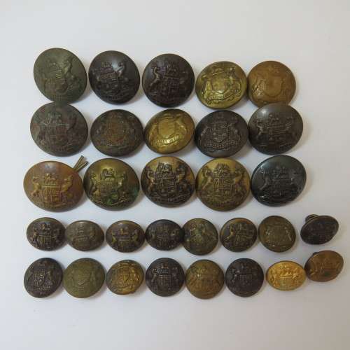 South African Defense Force military buttons - Lot of 15 large and 15 small buttons - Various makers