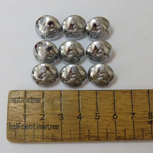 BSAP lot of 9 uniform buttons with King's crown pre 1953 - All made by Firmin, London