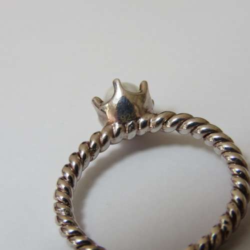 Sterling silver ring 925 with pearl - 3,5 g - Size 8/P/56