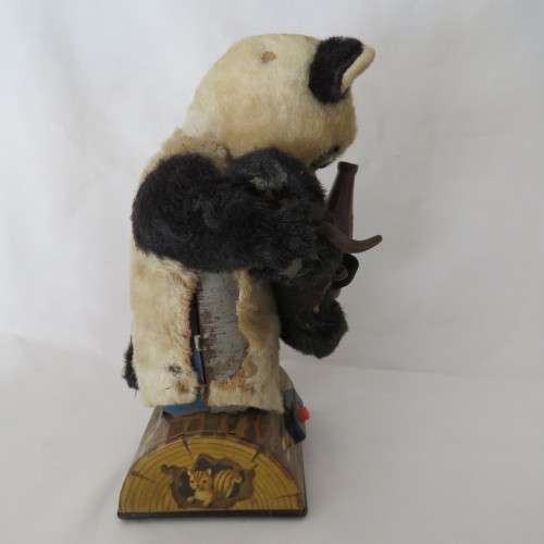 Vintage Drinking panda tin toy - Battery operated - Not working - Needs some TLC - One leg missing