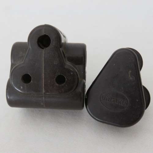 Vintage Lite Master Bakelite small 3 point plug adapter with plug