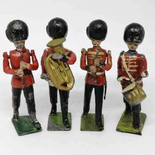 Lot of 4 Vintage British Army band lead soldiers - Britains Ltd
