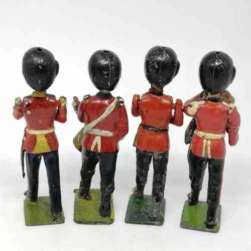 Lot of 4 Vintage British Army band lead soldiers - Britains Ltd