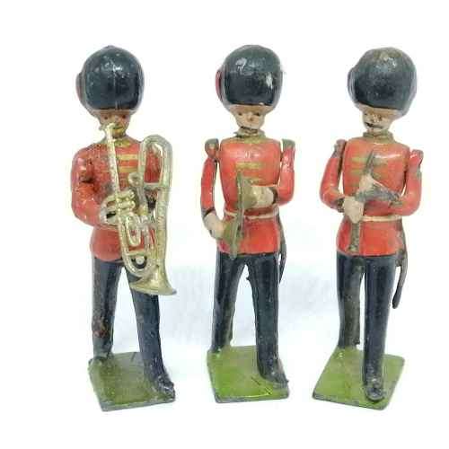 Lot of 3 Vintage British Army band lead soldiers - Britains Ltd