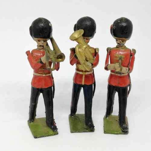 Lot of 3 Vintage British Army band lead soldiers - Britains Ltd