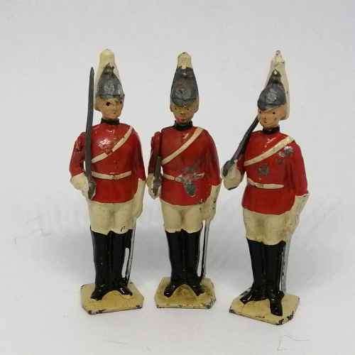Lot of 3 Vintage Royal Life guards lead soldier - Britains Ltd