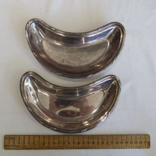 Pair of silver soldered sweets dishes