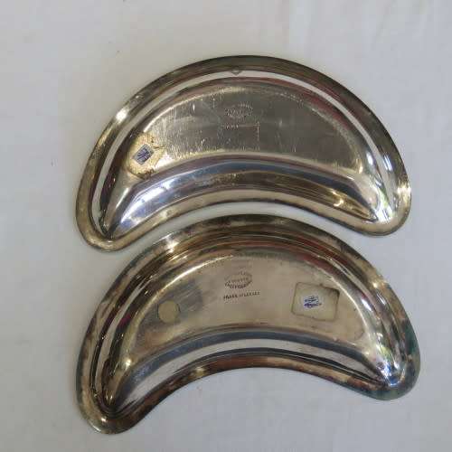 Pair of silver soldered sweets dishes