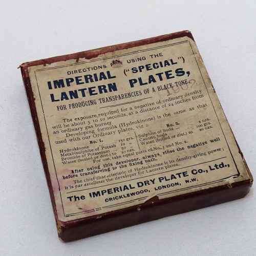 Antique Imperial Lantern plates for producing photographit transparencies of a black tone
