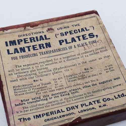 Antique Imperial Lantern plates for producing photographit transparencies of a black tone