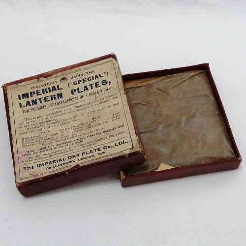 Antique Imperial Lantern plates for producing photographit transparencies of a black tone