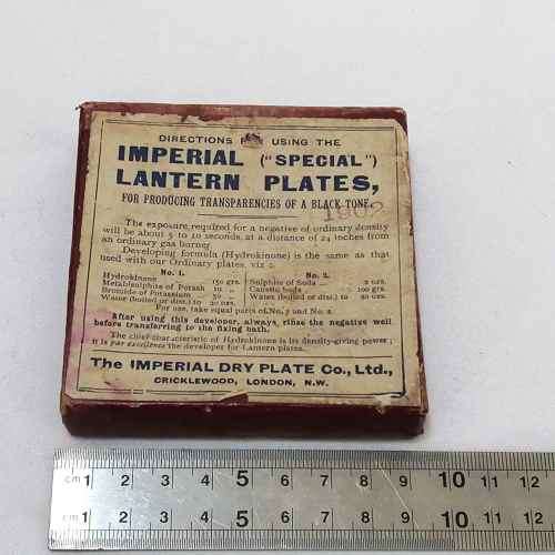 Antique Imperial Lantern plates for producing photographit transparencies of a black tone