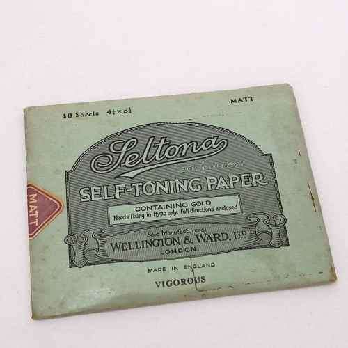 Vintage Pack of  Seltona self-toning paper - 10 sheets - 4 1/4 x 3 1/4 inch