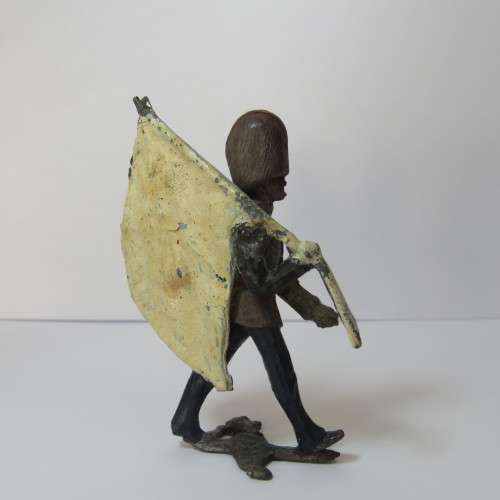Vintage British lead soldier with flag