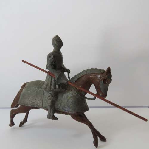 Vintage lead soldier knight on horse