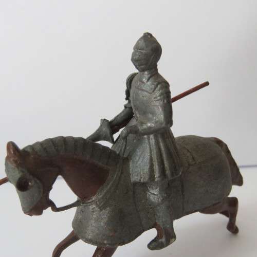 Vintage lead soldier knight on horse