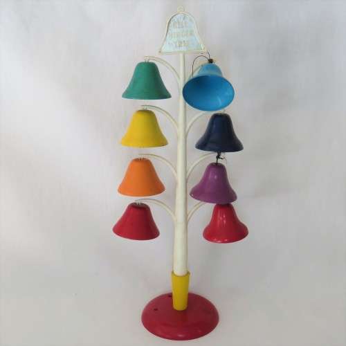 Vintage Bell ringer tree - Two bells repaired - No sticks
