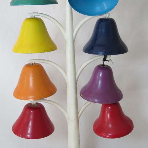 Vintage Bell ringer tree - Two bells repaired - No sticks