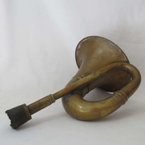 Antique brass car horn bugle - No rubber bulb