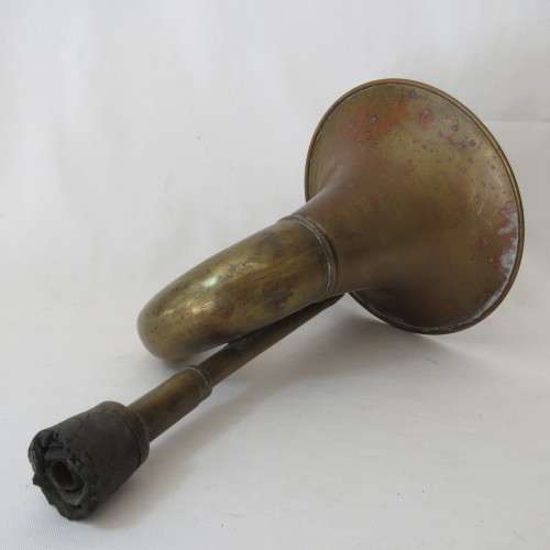 Antique brass car horn bugle - No rubber bulb