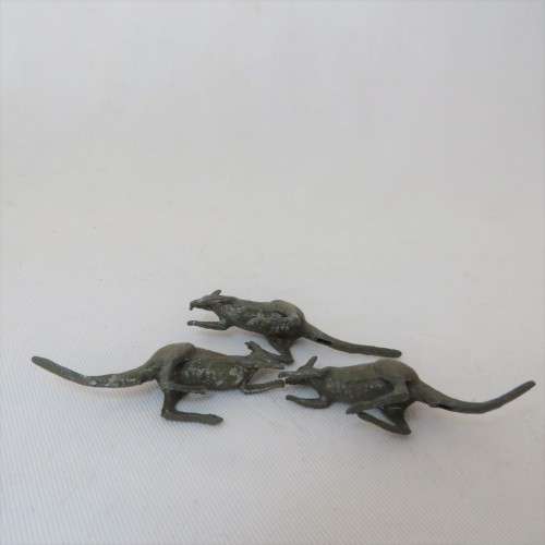 Troop of 35 vintage lead kangaroos
