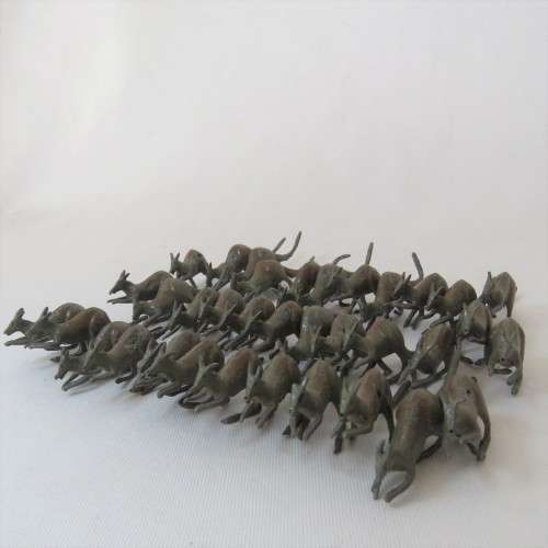 Troop of 35 vintage lead kangaroos