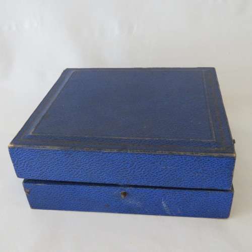 Silverplated Christing set in box - Spoon missing