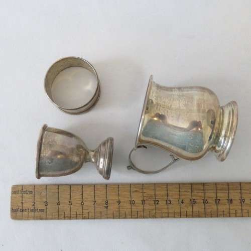 Silverplated Christing set in box - Spoon missing